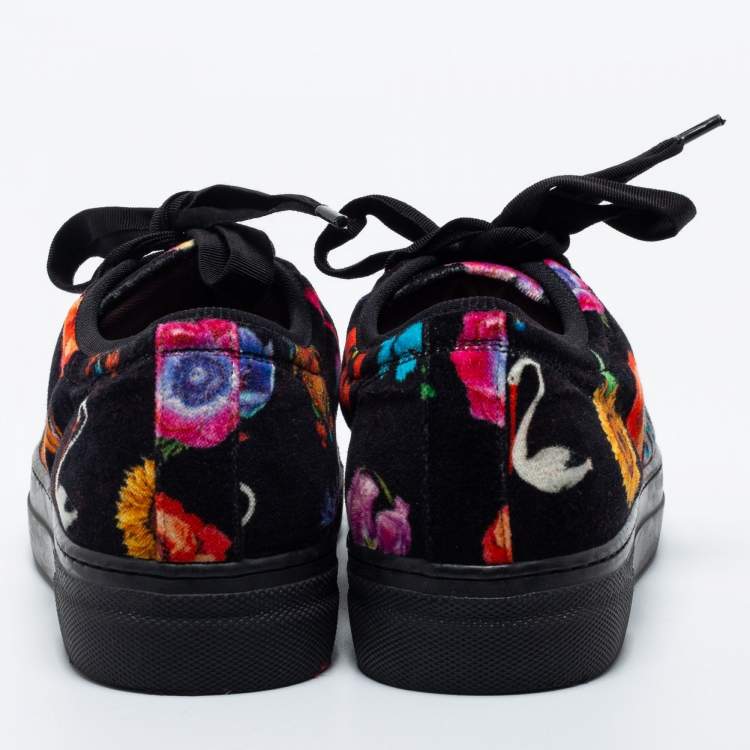 Pre Owned Etro Multicolor Velvet Low Top Sneakers Size 37