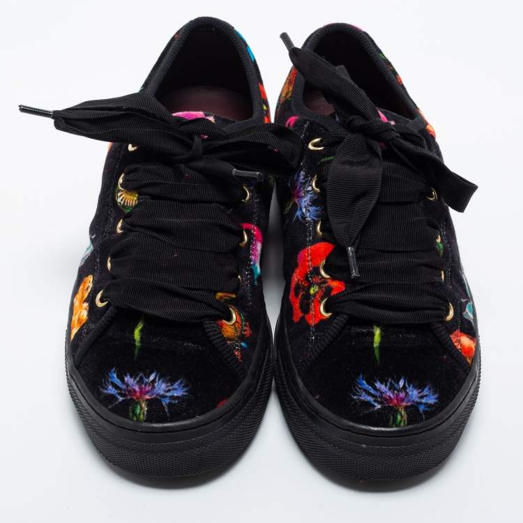 Pre Owned Etro Multicolor Velvet Low Top Sneakers Size 37