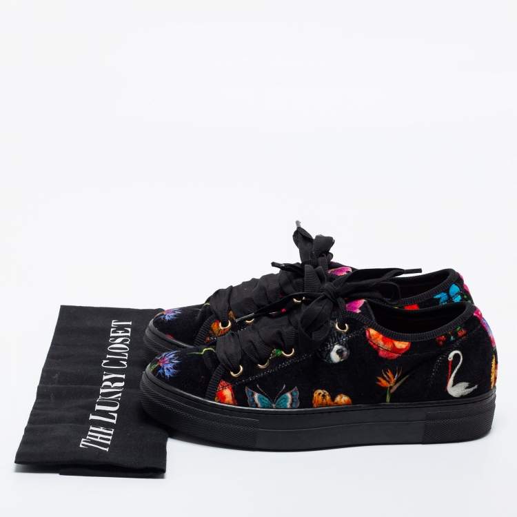 Pre Owned Etro Multicolor Velvet Low Top Sneakers Size 37