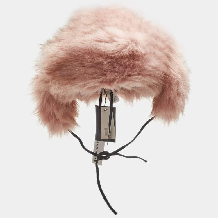 Pre Owned Eugenia Kim Pink Pink Faux Fur Trapper Hat S