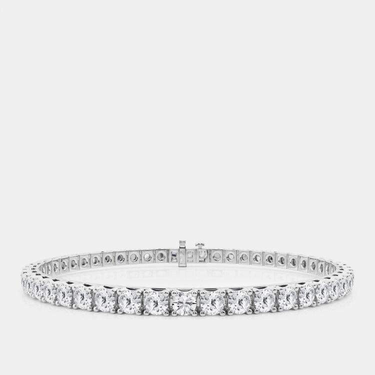 Pre Owned 14K White Gold Round Lab Grown Diamond Tennis Bracelet (10 ctw)