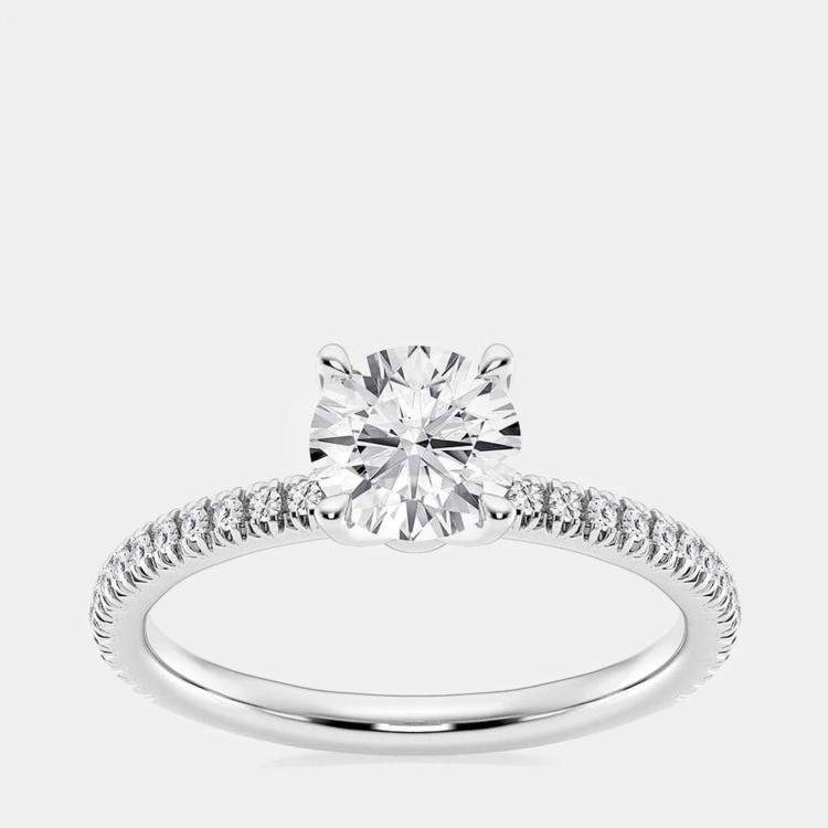Pre Owned 14K White Gold  Lab Grown Diamond Engagement Ring (1.54 cts) US 7