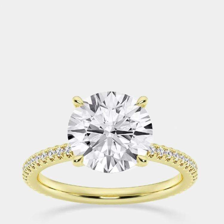 Pre Owned 14K Yellow Gold  Lab Grown Diamond Engagement Ring (3 cts) US 7