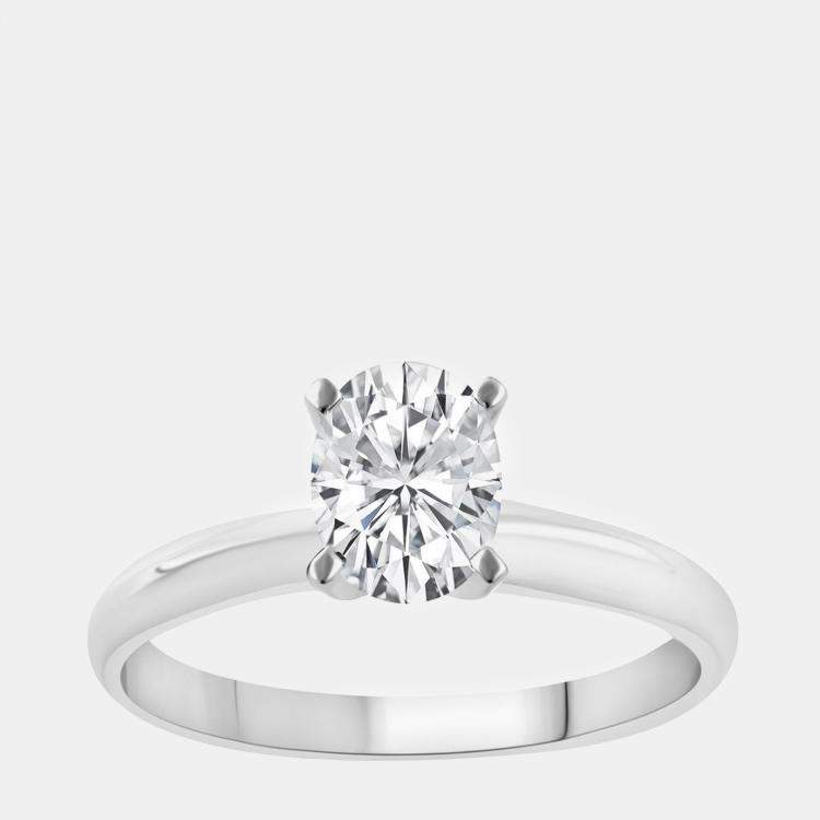 Pre Owned 14K White Gold  Lab Grown Diamond Solitaire Ring  (1.5 cts) US 7