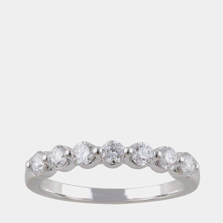 Pre Owned 14K White Gold  Lab Grown Diamond Seven Stone Band (0.55 cts)