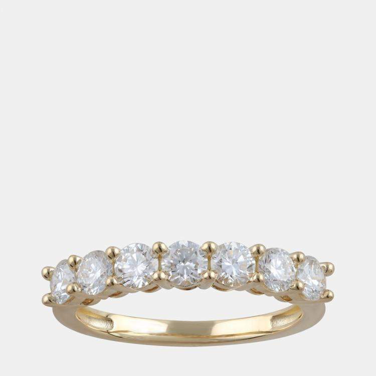 Pre Owned 14K Yellow Gold  Lab Grown Diamond Seven Stone Band (0.7 cts)