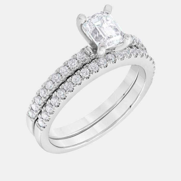 Pre Owned 1.5ct 14k White Gold Lab Grown Diamond Bridal Set