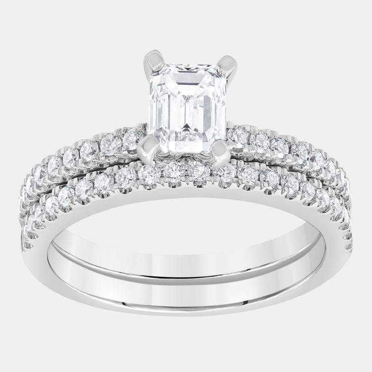 Pre Owned 1.5ct 14k White Gold Lab Grown Diamond Bridal Set