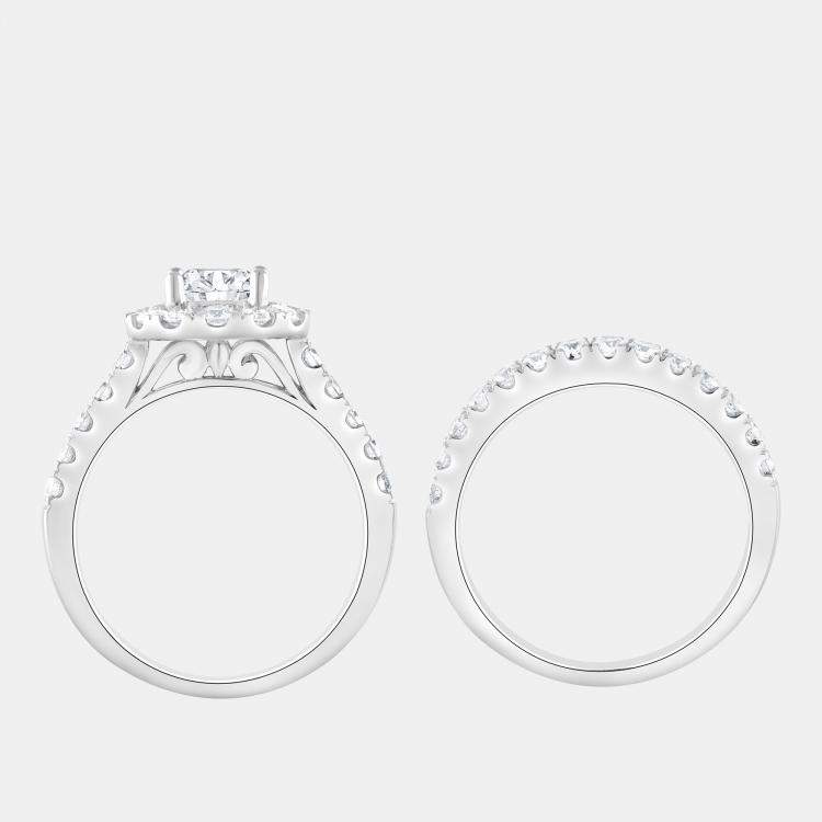 Pre Owned 2.25ct 14k White Gold Lab Grown Diamond Bridal Set