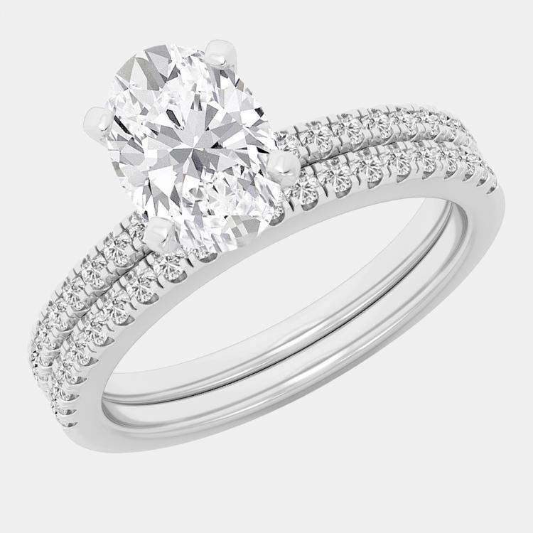 Pre Owned 2.5ct 14k White Gold Lab Grown Diamond Bridal Set