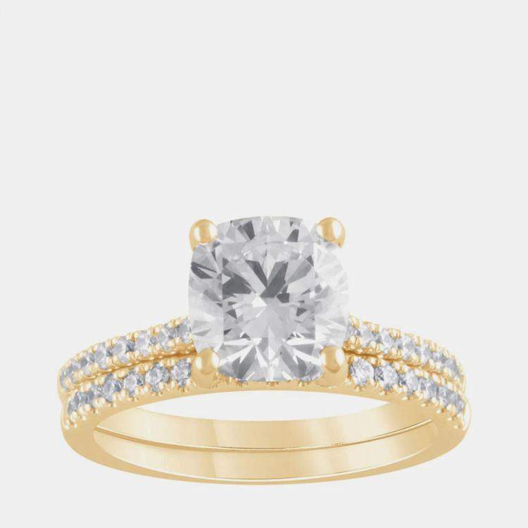 Pre Owned 2.5ct 14k Yellow Gold Lab Grown Diamond Bridal Set