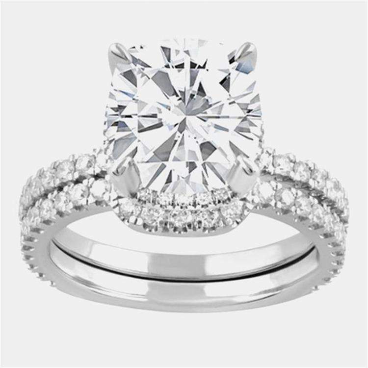 Pre Owned 3.4ct 14k White Gold Lab Grown Diamond Bridal Set