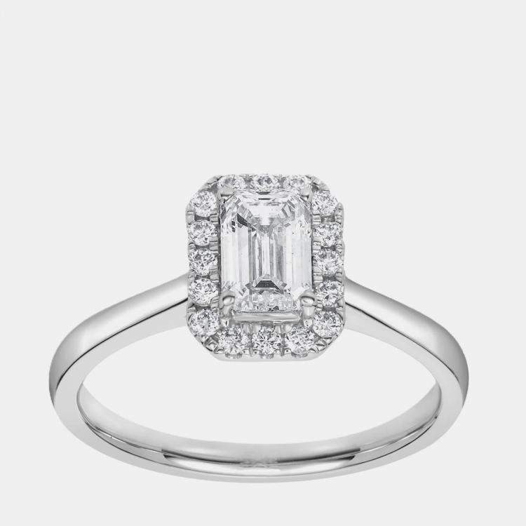 Pre Owned 0.85ct 14k White Gold Lab Grown Diamond Engagement Ring