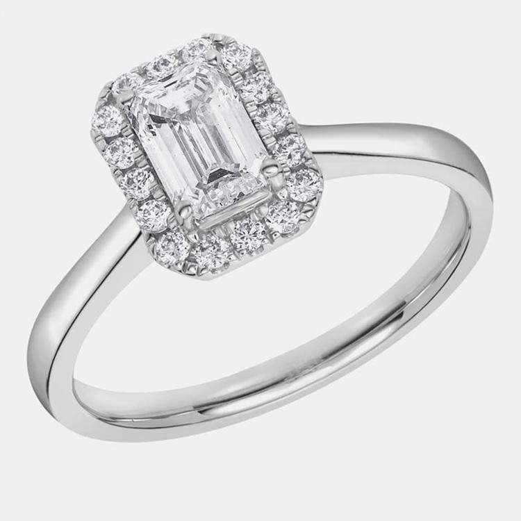 Pre Owned 0.85ct 14k White Gold Lab Grown Diamond Engagement Ring