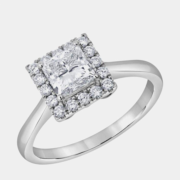 Pre Owned 1.15ct 14k White Gold Lab Grown Diamond Engagement Ring US 7