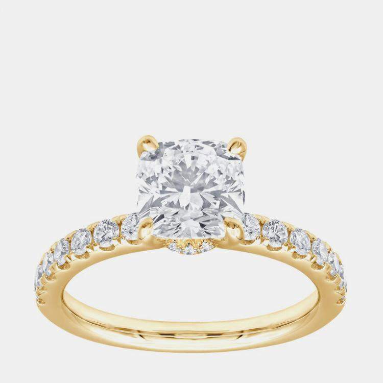 Pre Owned 2.5ct 14k Yellow Gold Lab Grown Diamond Engagement Ring US 7