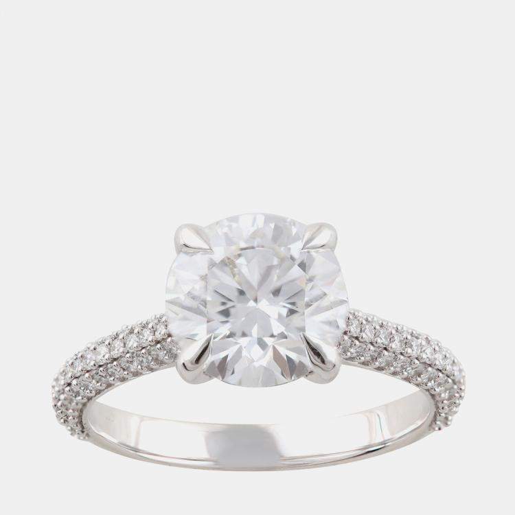 Pre Owned 3.23ct 14k White Gold Lab Grown Diamond Engagement Ring
