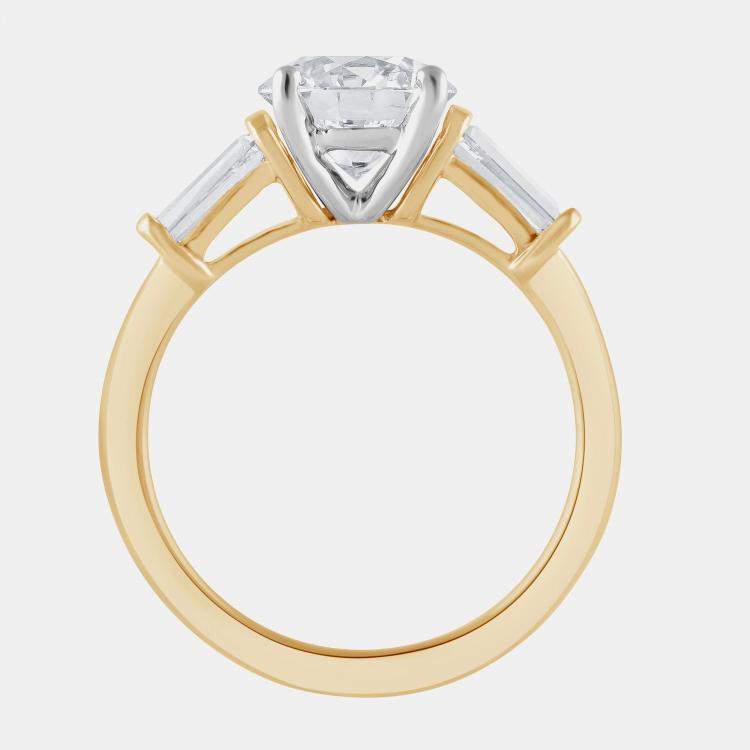 Pre Owned 2.5ct 14k Yellow Gold Lab Grown Diamond 3 Stone Ring