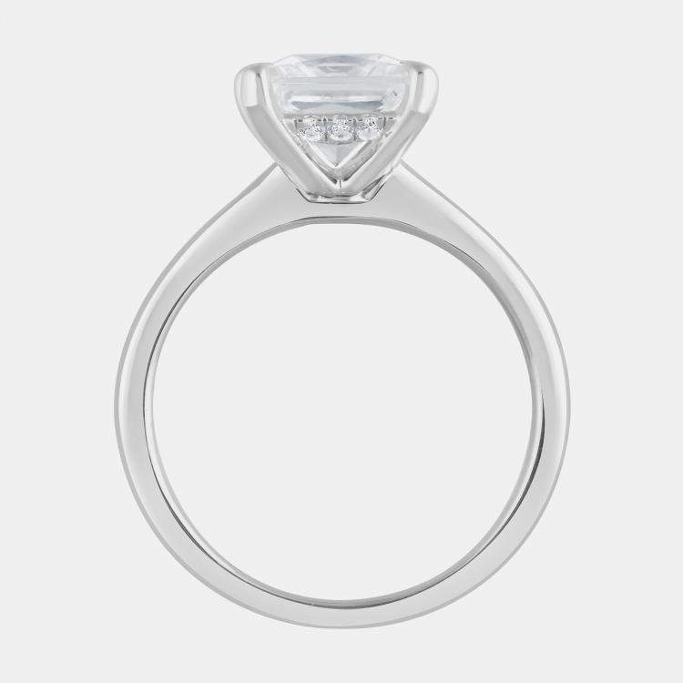 Pre Owned 2.45ct 14k White Gold Lab Grown Diamond Hidden Halo Solitaire Ring