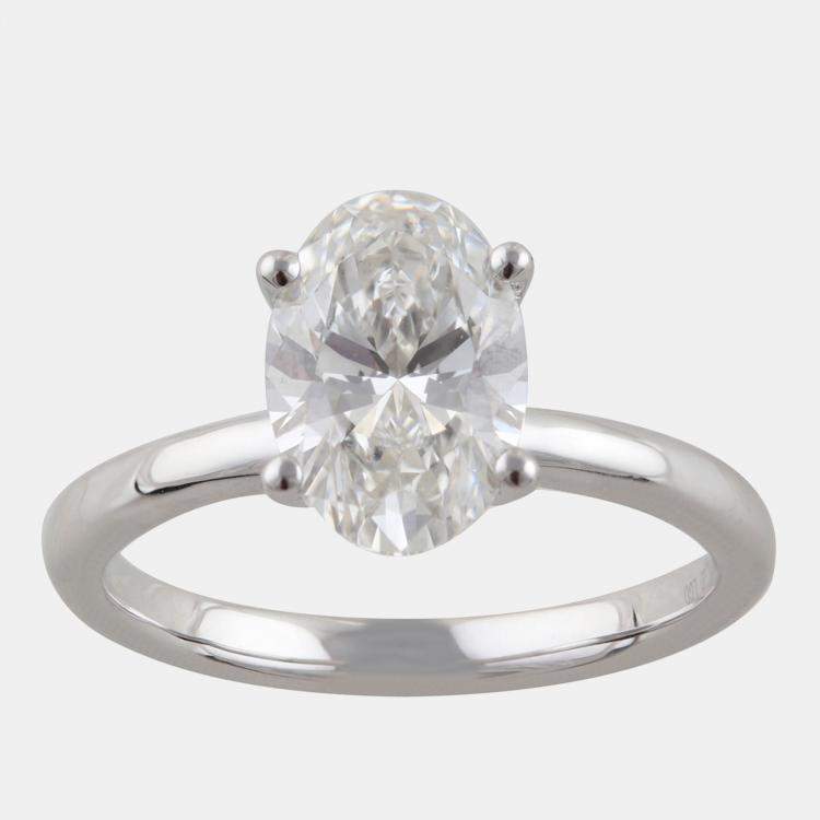 Pre Owned 3.95ct 14k White Gold Lab Grown Diamond Hidden Halo Solitaire Ring