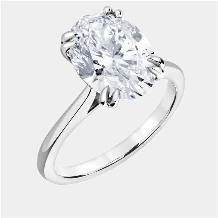 Pre Owned 3ct 14k White Gold Lab Grown Diamond Solitaire Ring