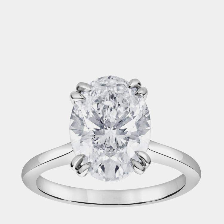 Pre Owned 3ct 14k White Gold Lab Grown Diamond Solitaire Ring