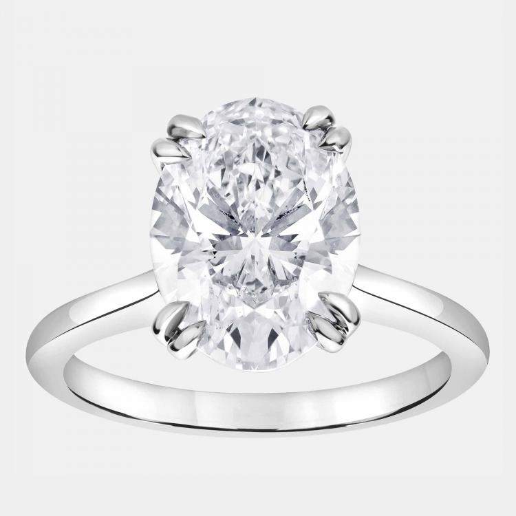 Pre Owned 3ct 14k White Gold Lab Grown Diamond Solitaire Ring