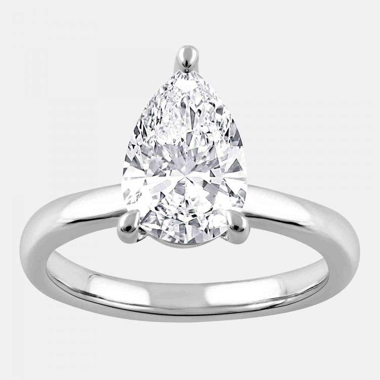 Pre Owned 3ct 14k White Gold Lab Grown Diamond Solitaire Ring