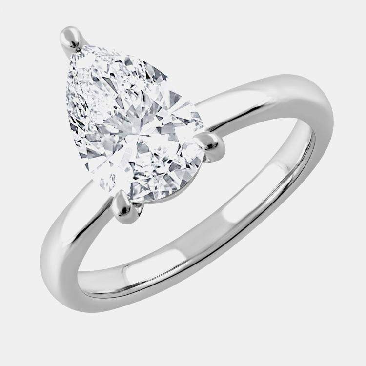 Pre Owned 3ct 14k White Gold Lab Grown Diamond Solitaire Ring