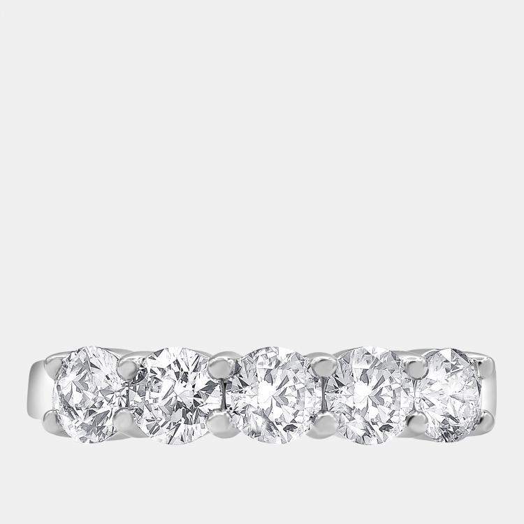 Pre Owned 2ct 14k White Gold Lab Grown Diamond 5 Stone Band