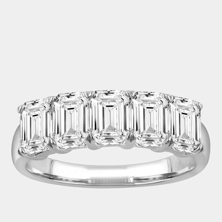Pre Owned 2.45ct 14k White Gold Lab Grown Diamond 5 Stone Band