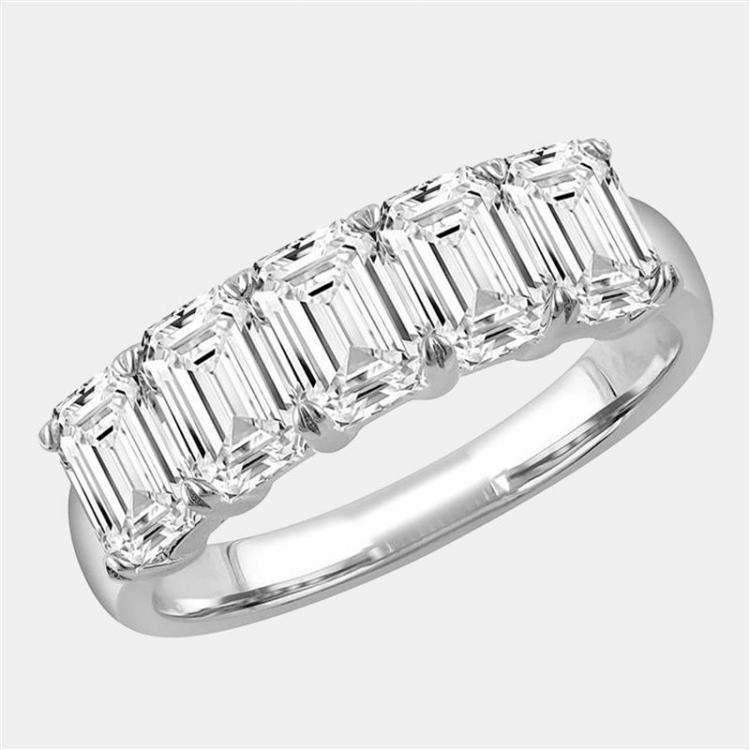 Pre Owned 2.45ct 14k White Gold Lab Grown Diamond 5 Stone Band