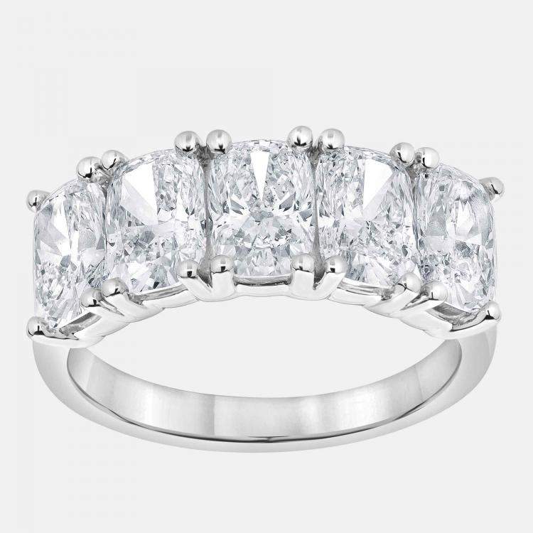 مملوكة مسبقًا 3.82ct 14k White Gold Lab Grown Diamond 5 Stone Band