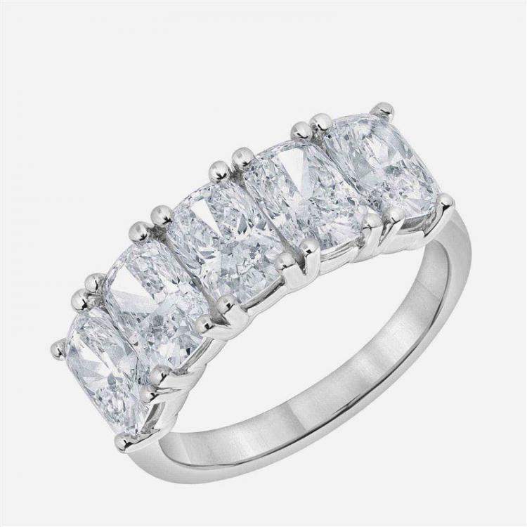 مملوكة مسبقًا 3.82ct 14k White Gold Lab Grown Diamond 5 Stone Band