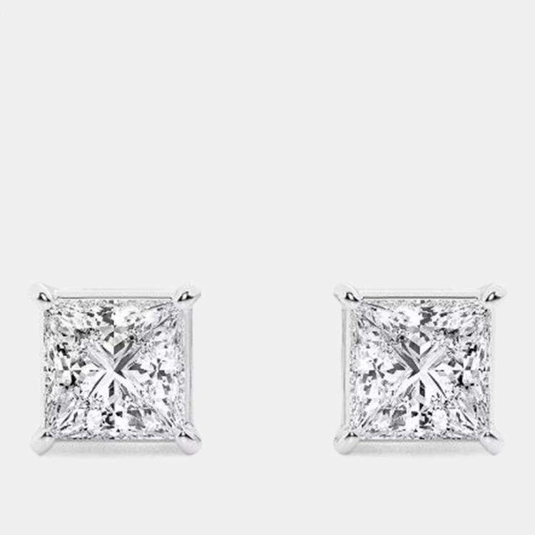 Pre Owned 1ct 14k White Gold Lab Grown Diamond Basic Stud Earring