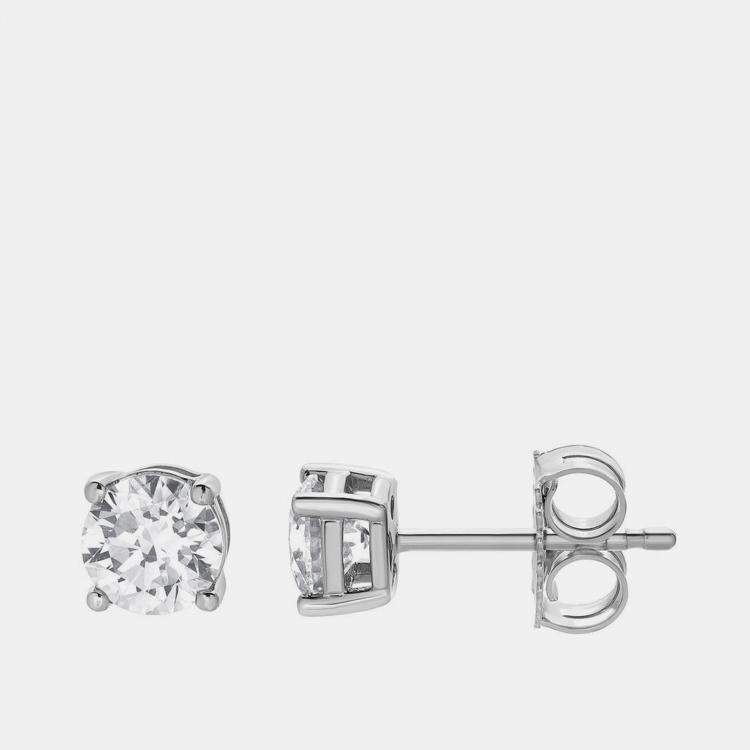 Pre Owned 1ct 14k White Gold Lab Grown Diamond Basic Stud Earring