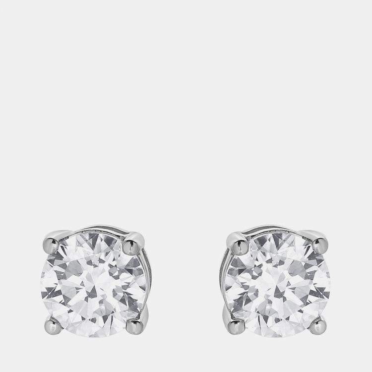 Pre Owned 1ct 14k White Gold Lab Grown Diamond Basic Stud Earring