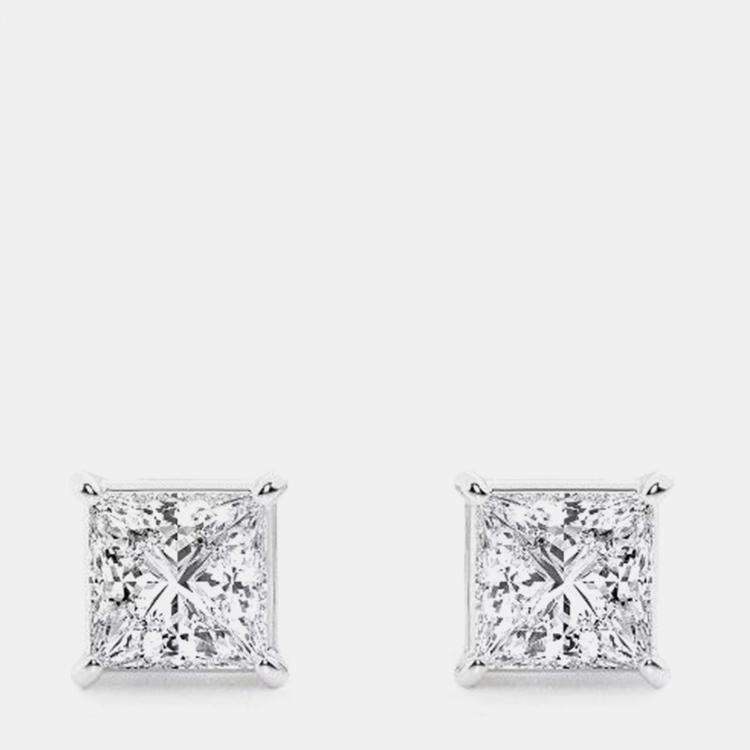 Pre Owned 1.2ct 14k White Gold Lab Grown Diamond Basic Stud Earring