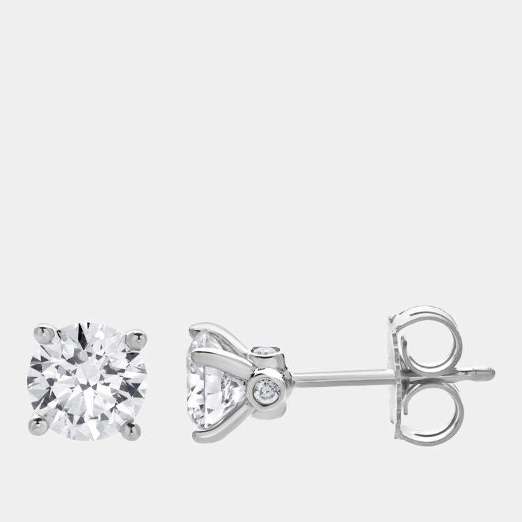 Pre Owned 1.5ct 14k White Gold Lab Grown Diamond Basic Stud Earring