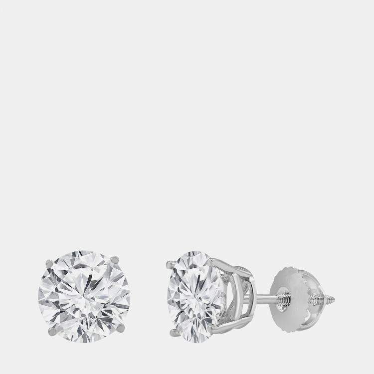 Pre Owned 4ct 14k White Gold Lab Grown Diamond Basic Stud Earring