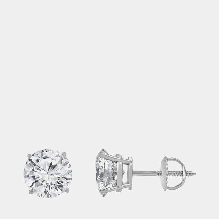 Pre Owned 5ct 14k White Gold Lab Grown Diamond Basic Stud Earring