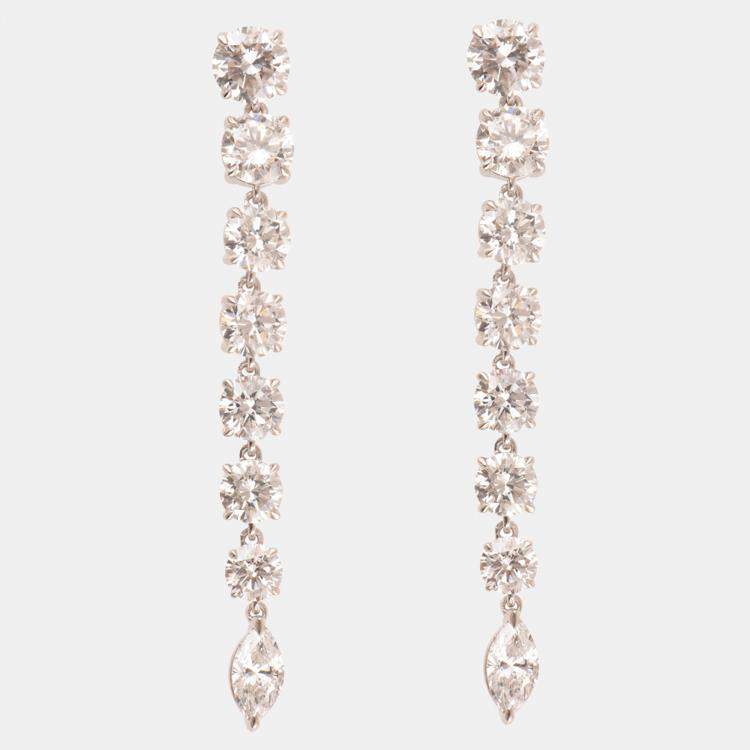 Pre Owned 5.7ct 14k White Gold Lab Grown Diamond Fashion Earring