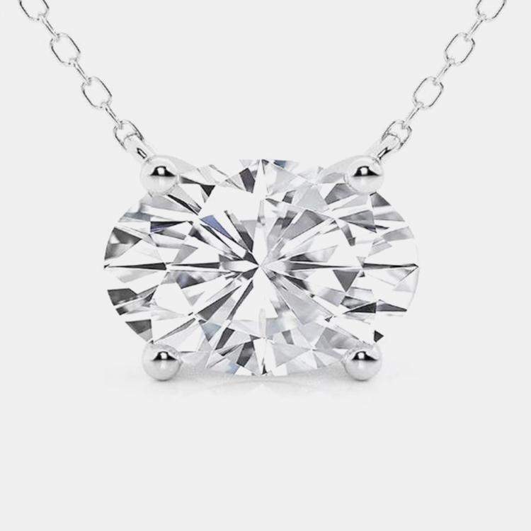 Pre Owned 0.45ct 14k White Gold Lab Grown Diamond Solitaire Pendant