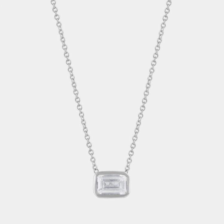 Pre Owned 0.5ct 14k White Gold Lab Grown Diamond Solitaire Pendant