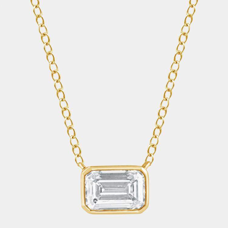 Pre Owned 0.8ct 14k Yellow Gold Lab Grown Diamond Solitaire Pendant