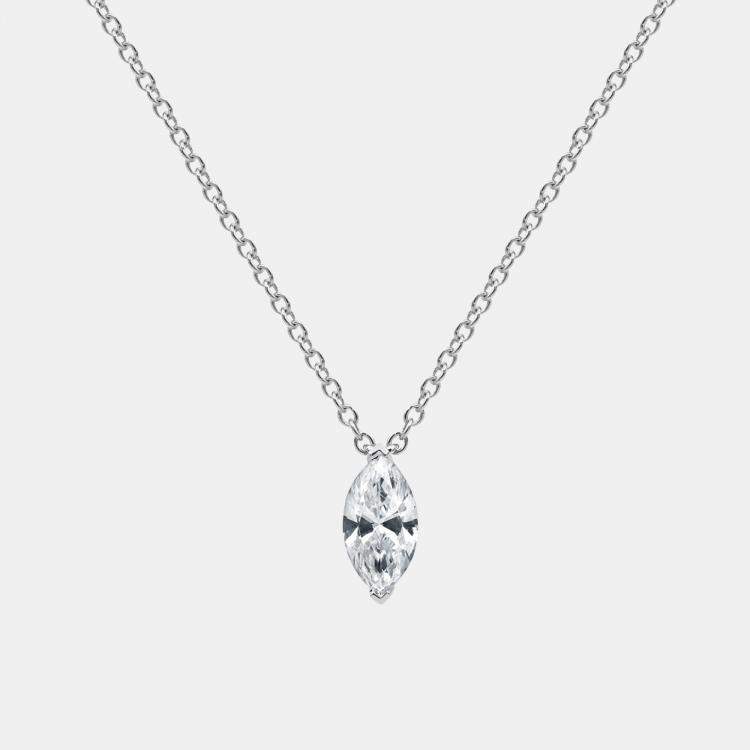 Pre Owned 0.45ct 14k White Gold Lab Grown Diamond Solitaire Pendant