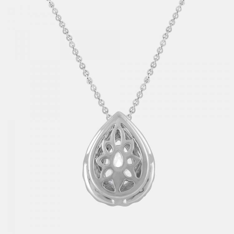 Pre Owned 1.2ct 14k White Gold Lab Grown Diamond Halo Pendant