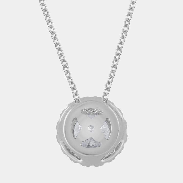 Pre Owned 1.21ct 14k White Gold Lab Grown Diamond Halo Pendant