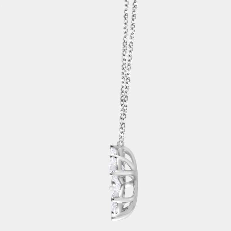 Pre Owned 1.65ct 14k White Gold Lab Grown Diamond Flower Pendant