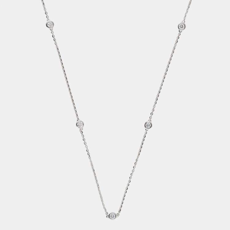 Pre Owned 0.35ct 14k White Gold Lab Grown Diamond Diamond by The Yard Necklace